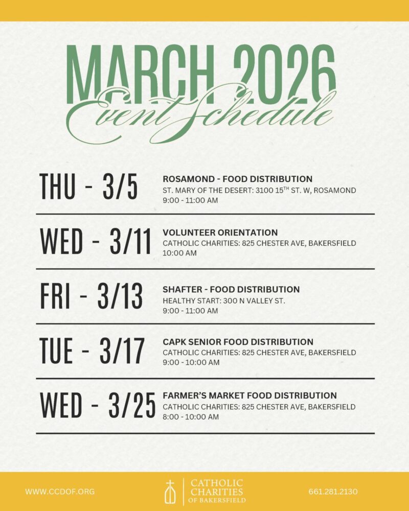 March 2026 Event Schedule Charities